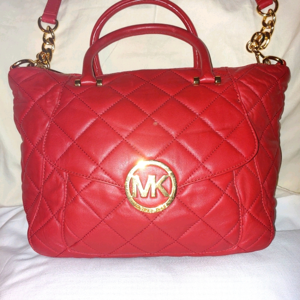 Michael Kors quilted red bag